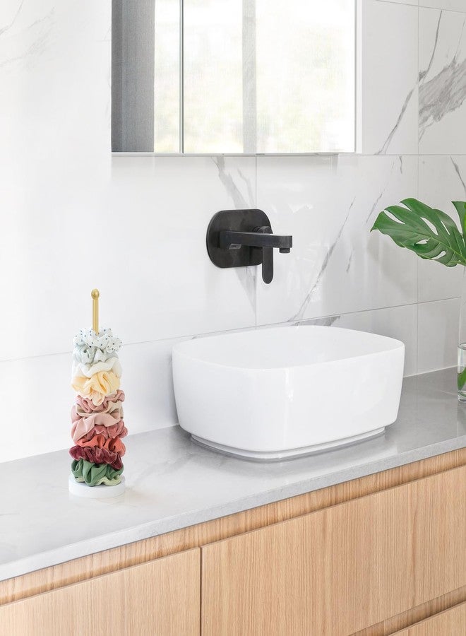 داهي حامل ربطات الشعر داهي، منظم إكسسوارات الشعر، حامل معدني عصري، منظم لتخزين وعرض ربطات الشعر، مناسب لغرف نوم النساء والفتيات، ديكور الحمام، ذهبي اللون - Image 3